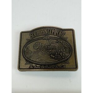 Southern Comfort Whiskey Under Your Belt Brass Belt Buckle Advertising